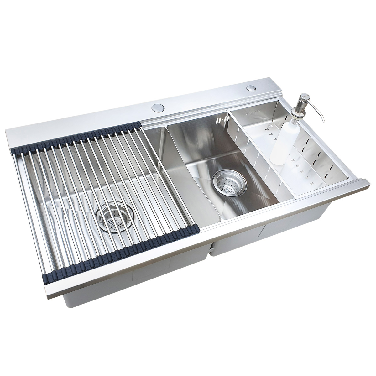 Chiuveta-bucatarie-inox-CookingAid-Kinga-Steel-cu-tocatoare-sticla-neagra-10