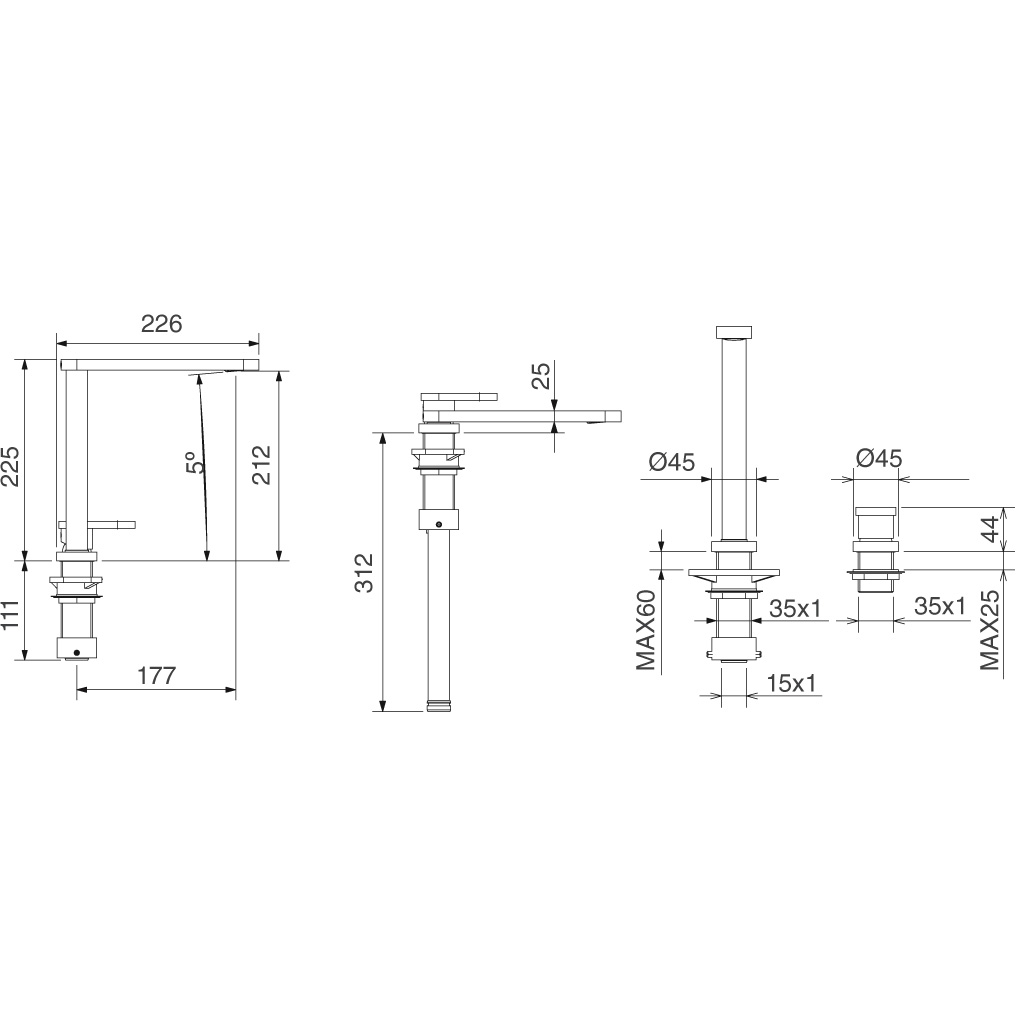 Baterie-Bucatarie-sub-geam-CookingAid-Box-QS-3000-design-tehnic