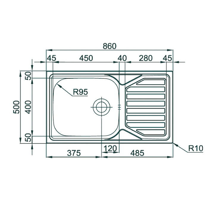 Chiuveta-Bucatarie-CookingAid-Okio-Line-103-PL-tehnical-design