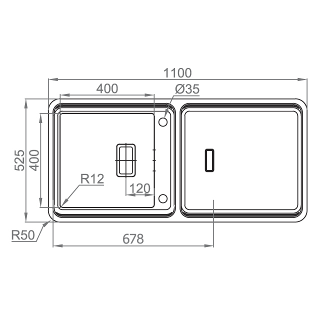 Chiuveta-Bucatarie-CookingAid-Vision-100-tehnical-design