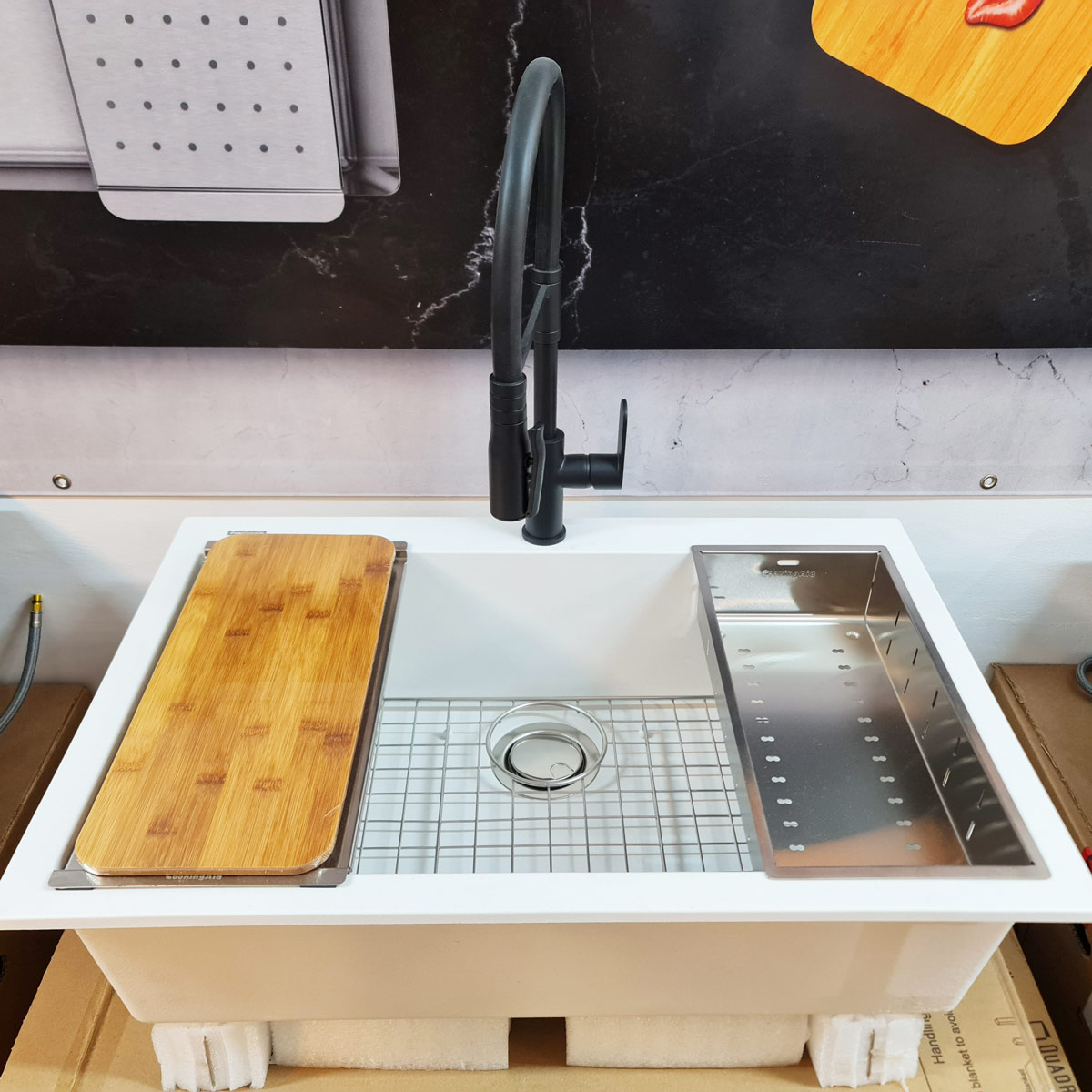 Chiuveta-Bucatarie-Granit-CookingAid-Cube-ON7610-Alba-Polar-White-8