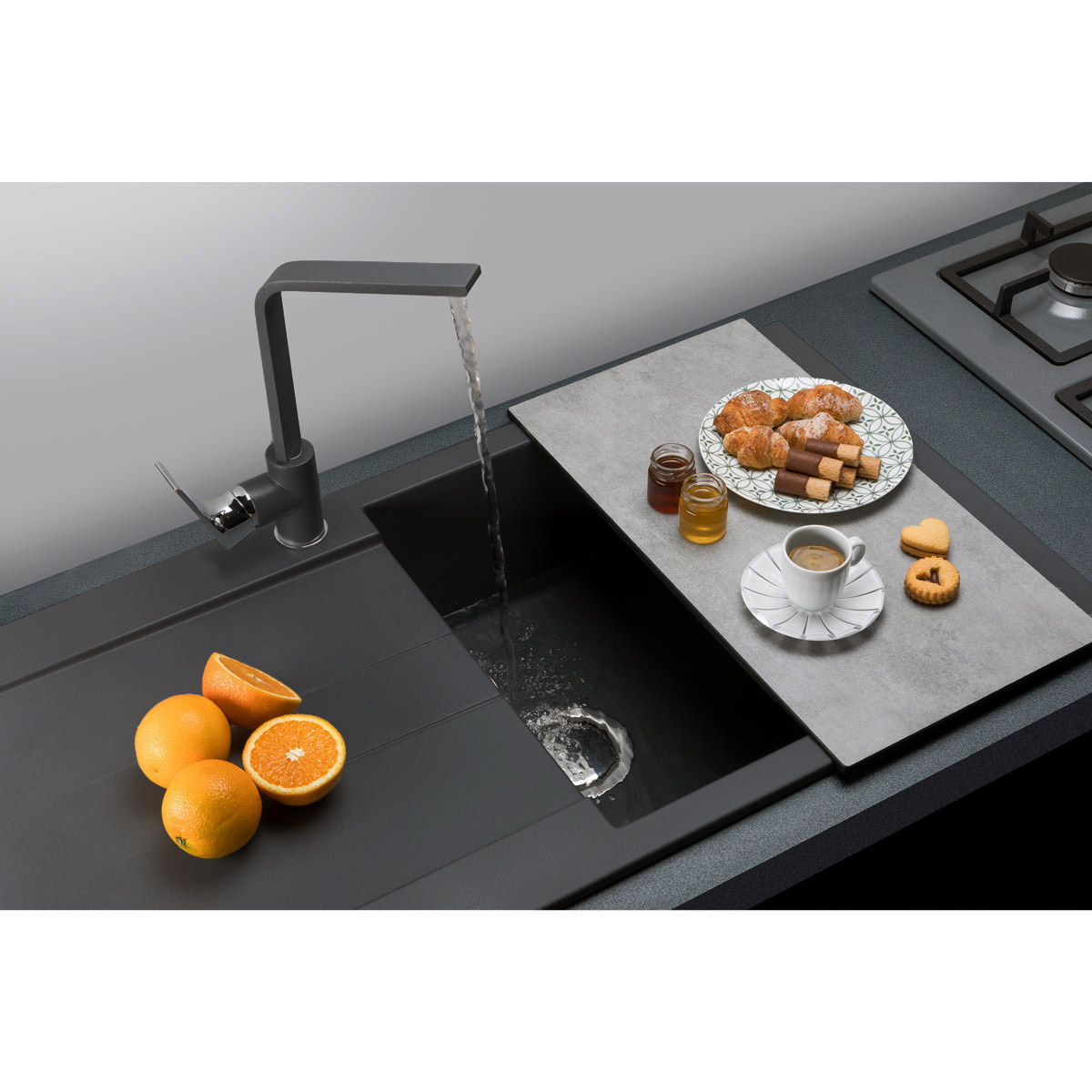 Chiuveta-bucatarie-granit-CookingAid-Amanda-AM9910-black-metal-quartz-3a