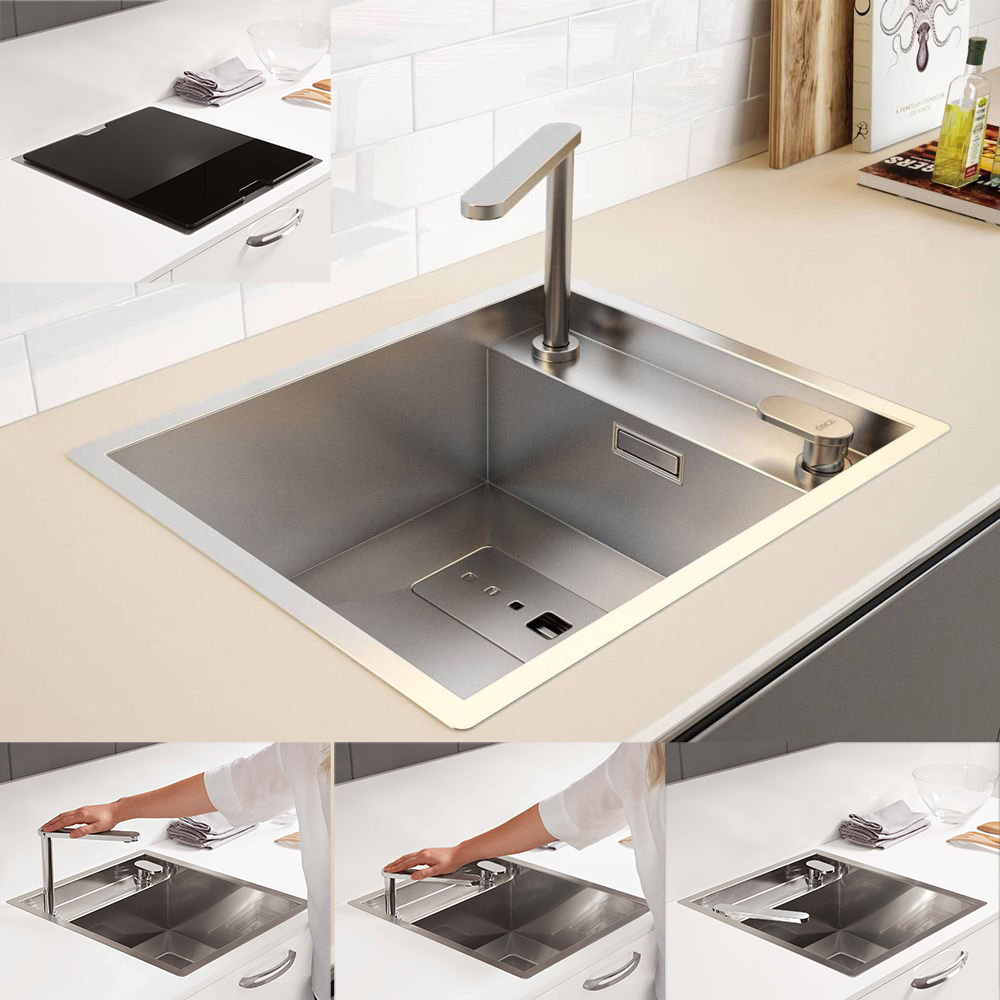 Chiuveta-Bucatarie-CookingAid-Invisible-40R-baterie-retractabila-montaj-sub-geam