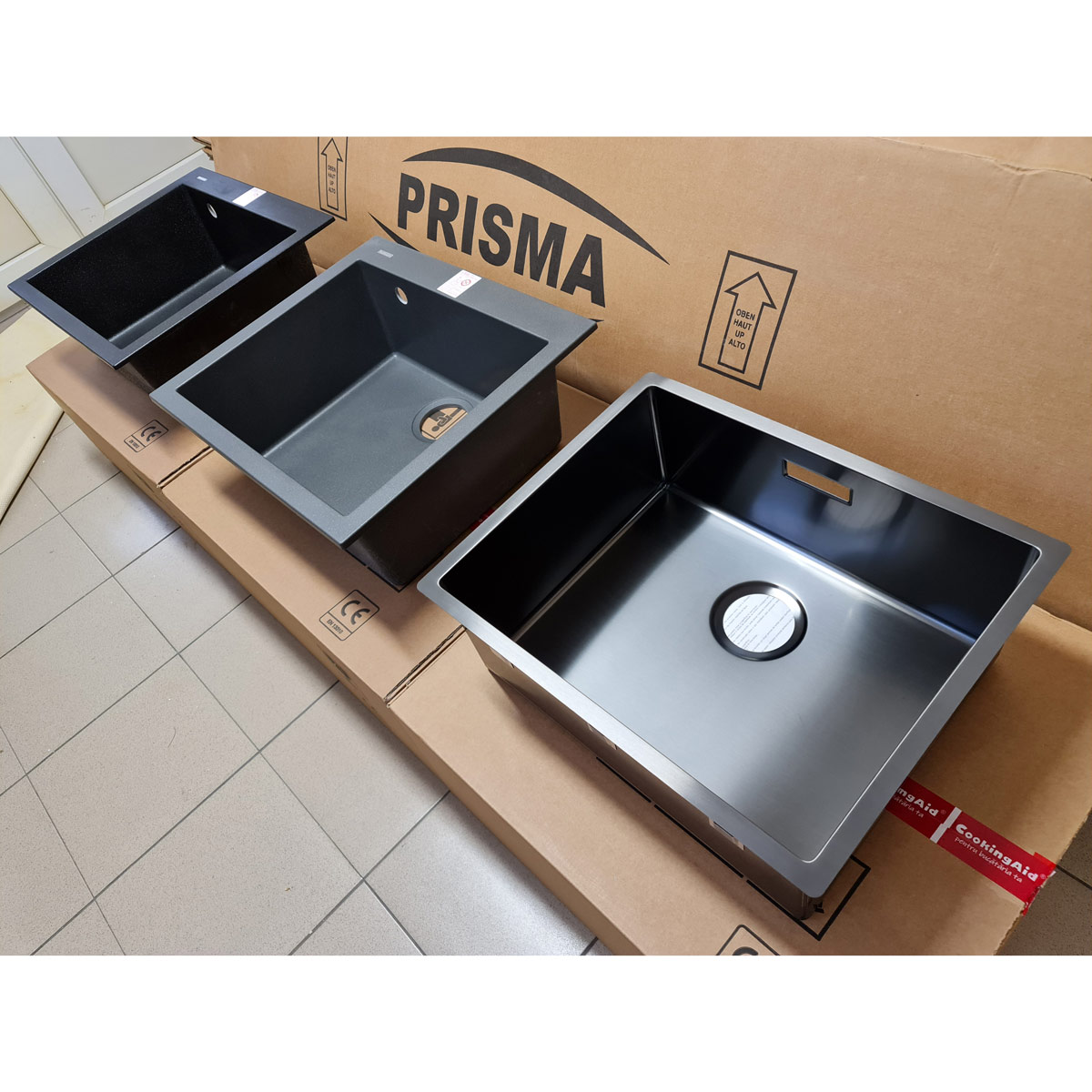 Chiuveta-Bucatarie-Inox-CookingAid-Box-Lux-50-Grey-Strat-PVD-ceramic-gri-3