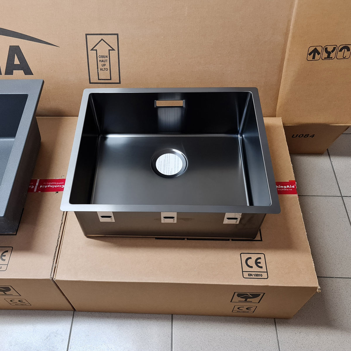 Chiuveta-Bucatarie-Inox-CookingAid-Box-Lux-50-Grey-Strat-PVD-ceramic-gri