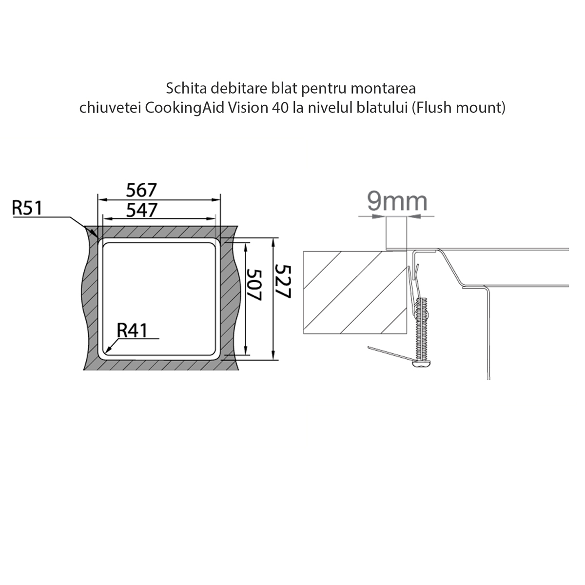 Schita-debitare-blat-montaj-Chiuveta-Bucatarie-inox-CookingAid-Vision-40-la-nivelul-blatului