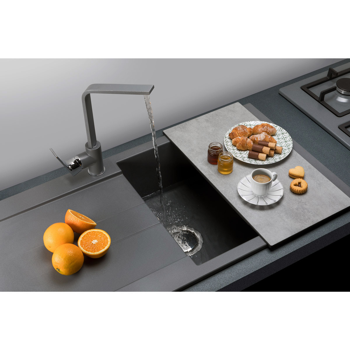 Chiuveta-bucatarie-granit-CookingAid-Amanda-AM9910-black-metal-quartz-3