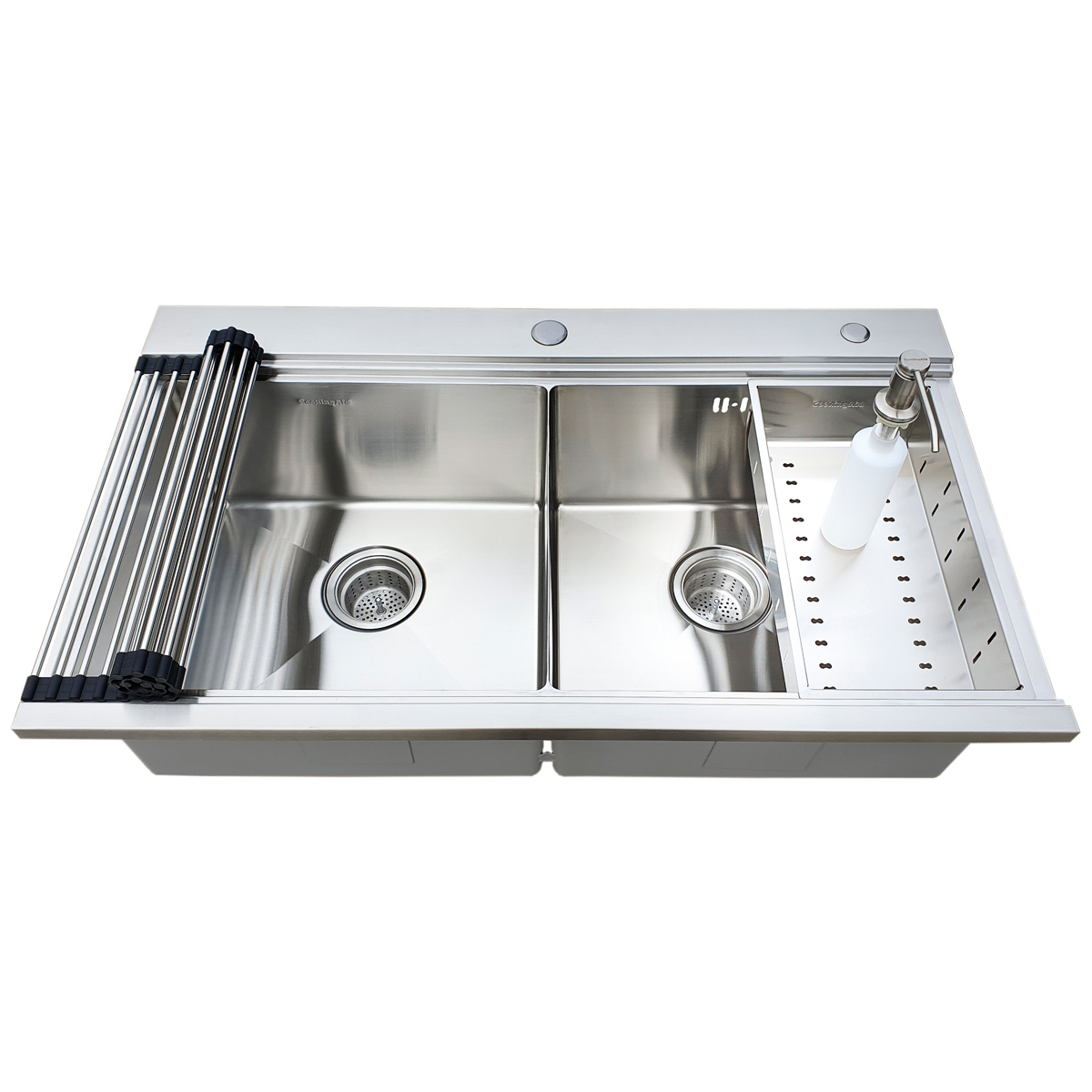 Chiuveta-bucatarie-inox-CookingAid-Kinga-Steel-cu-tocatoare-sticla-neagra-7