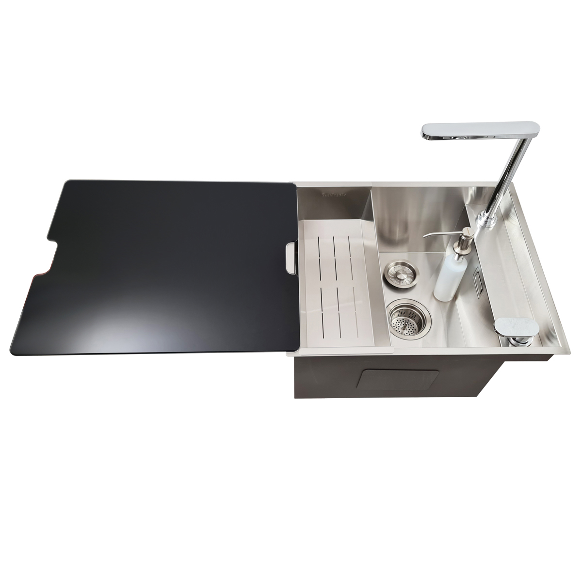 Set-chiuveta-bucatarie-inox-CookingAid-Invisible-Deep-cu-capac-sticla-si-baterie-telescopica-02