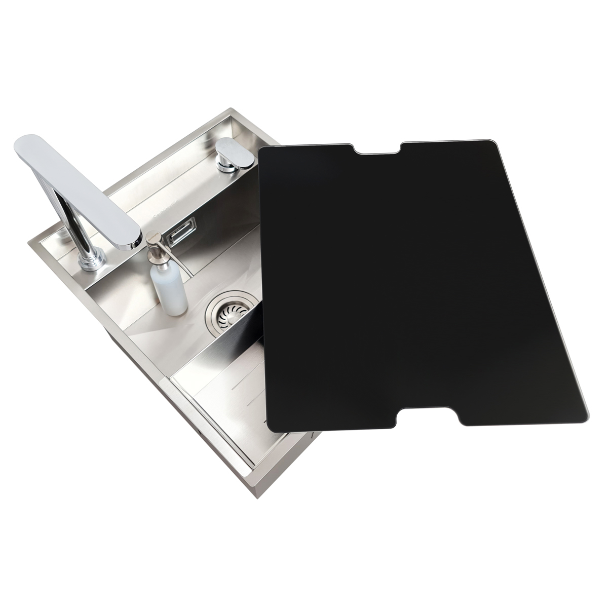 Set-chiuveta-bucatarie-inox-CookingAid-Invisible-Deep-cu-capac-sticla-si-baterie-telescopica-03