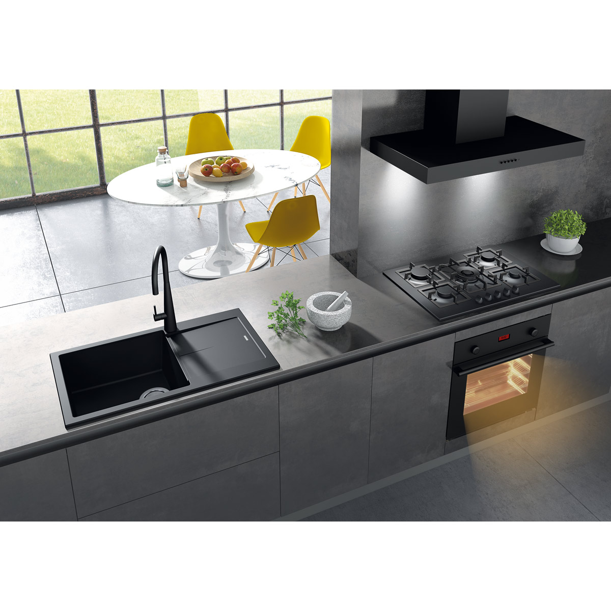 Chiuveta-Bucatarie-granit-CookingAid-Infiniti-NF8610-Metal-Quartz-Neagra