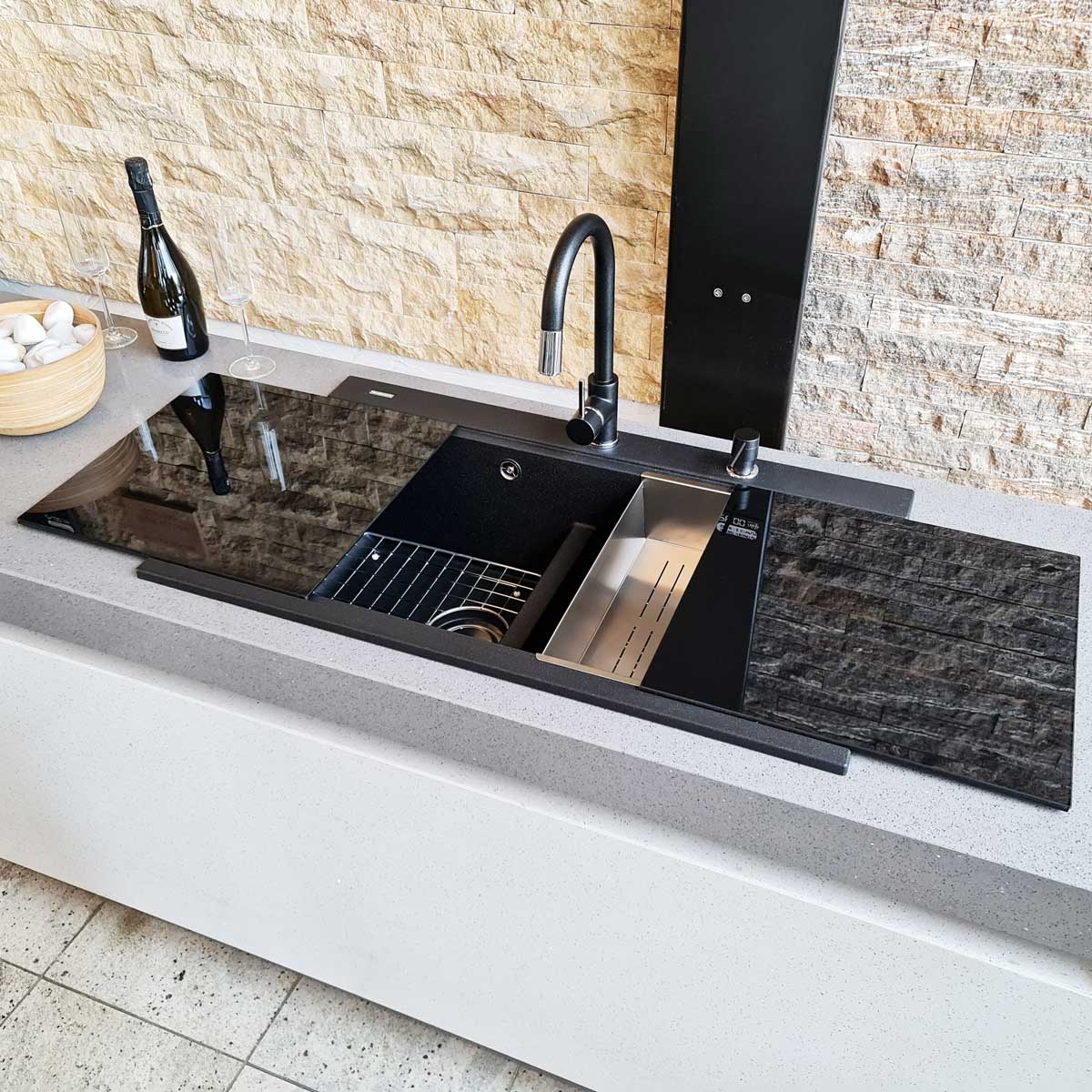 Chiuveta-Bucatarie-Granit-CookingAid-Kinga-LX8620-negru-metalic-Baterie-Indiana-tavita-dozator-4