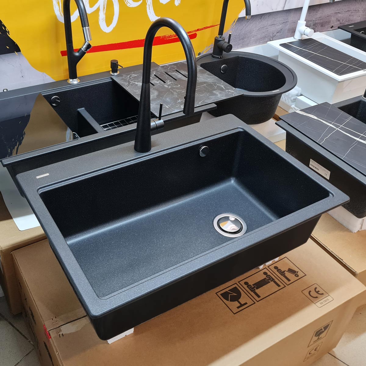 Chiuveta-Bucatarie-Granit-CookingAid-Cube-ON3322-Black-Cu-Baterie-Newmix-90-9
