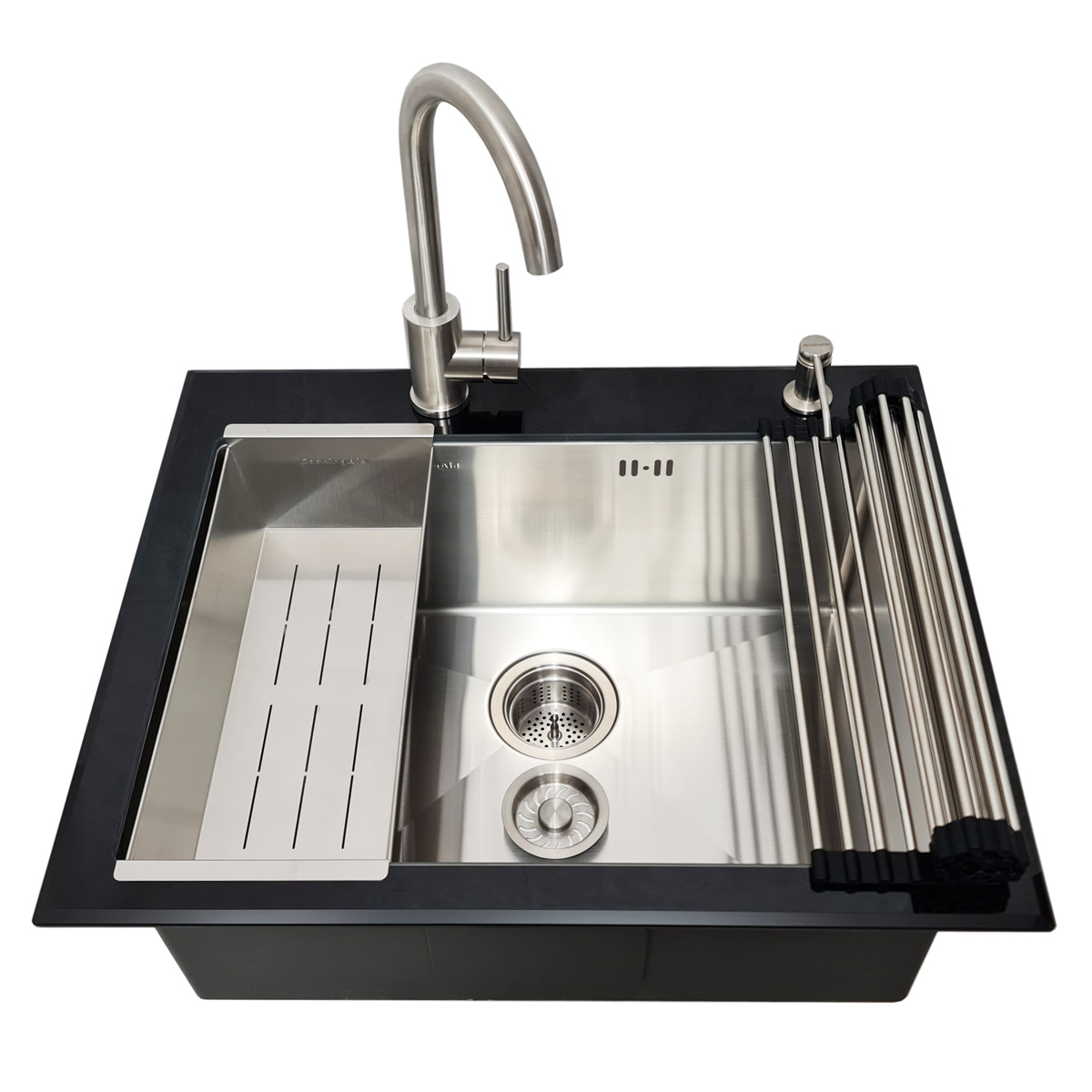 Set-chiuveta-bucatarie-inox-adanca-CookingAid-Tempered-Glass-cu-baterie-Kate-Steel-3