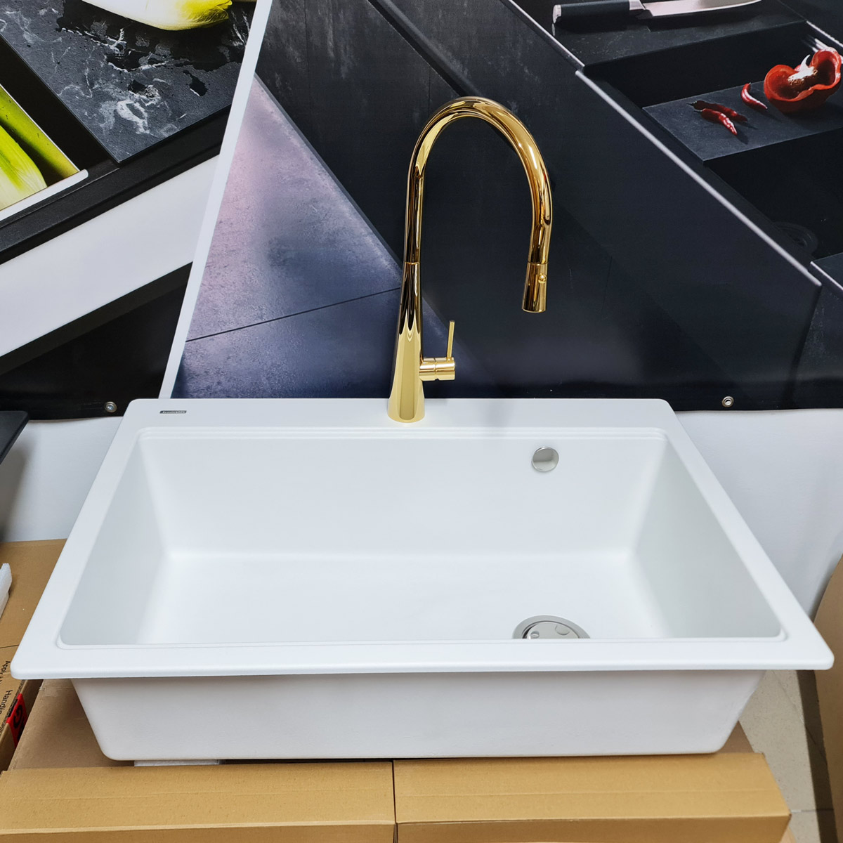 Chiuveta-Bucatarie-Granit-CookingAid-Cube-ON3322-Polar-White-Baterie-Newmix-Gold-6
