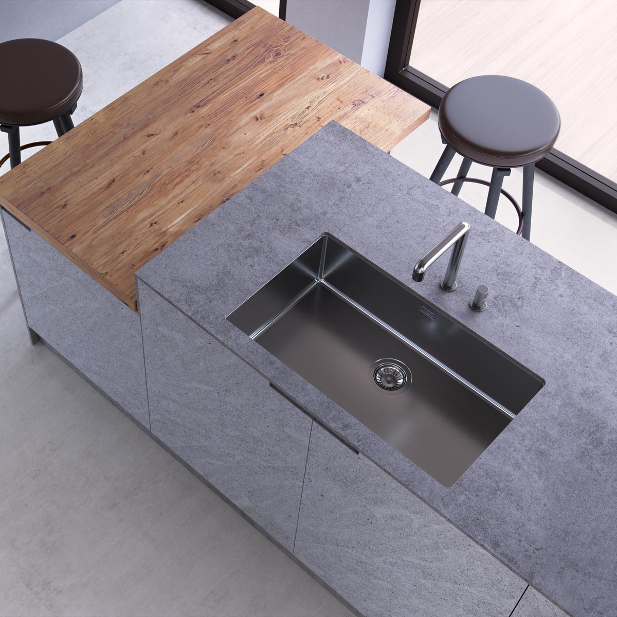 Chiuveta-bucatarie-Inox-CookingAid-Tasca-Canova-CA70-Neagra-Gun-Metal-Dark-Grey-0