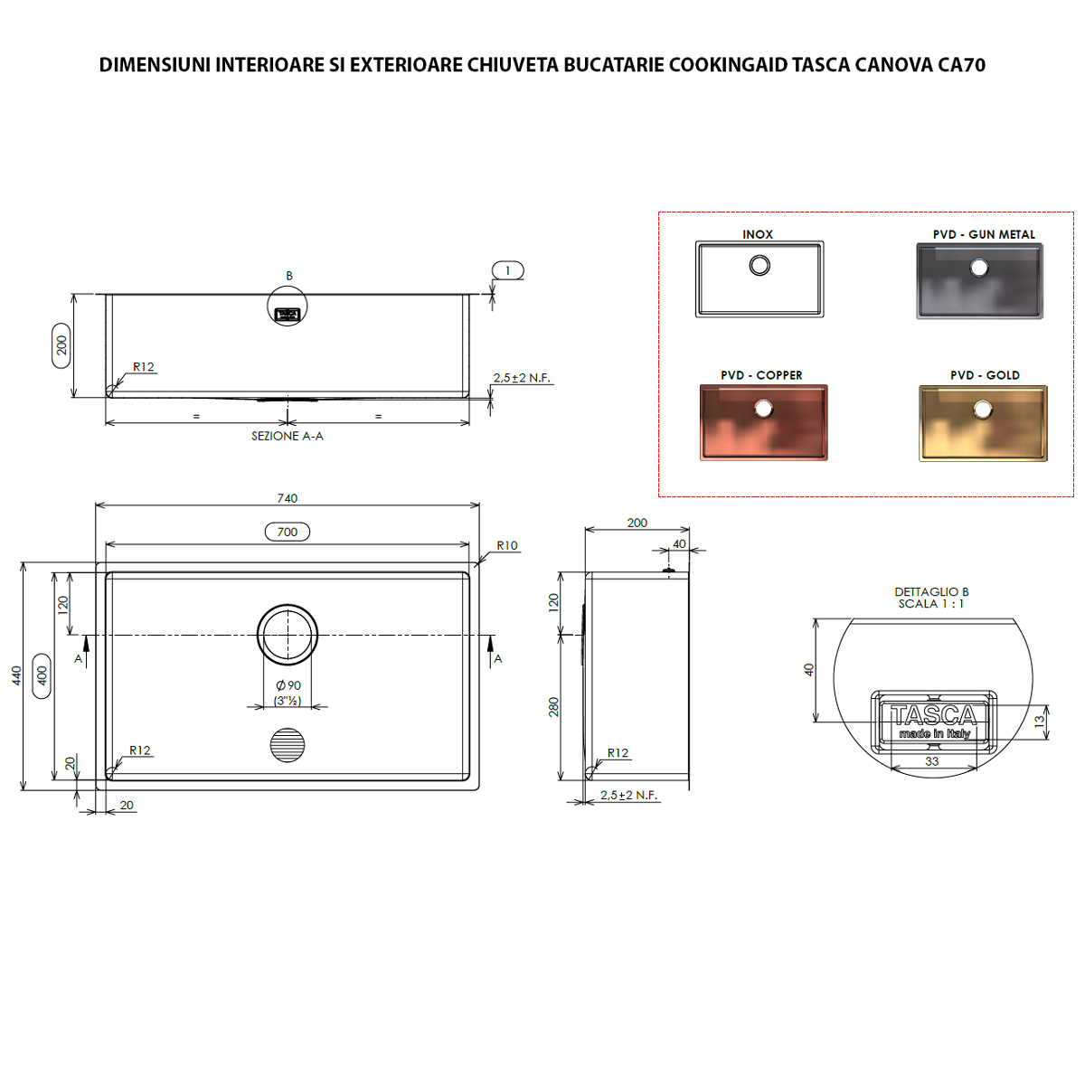 Chiuveta-bucatarie-Inox-CookingAid-Tasca-Canova-CA70-schita-dimensiuni