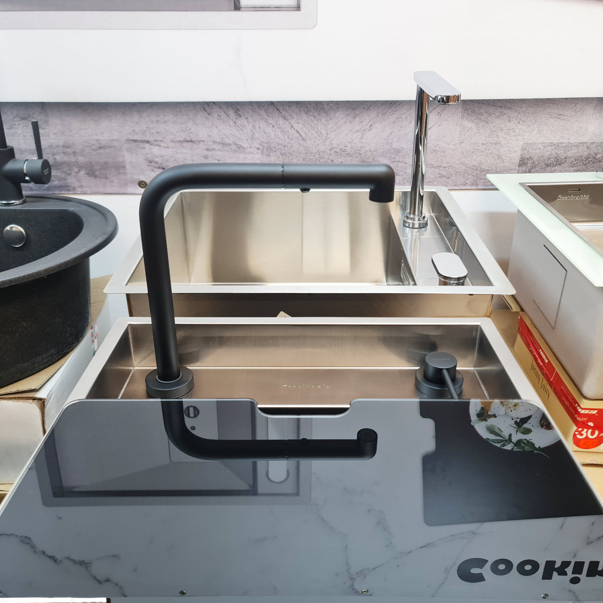 Baterie-bucatarie-telescopica-neagra-extractibila-CookingAid-Guglielmi-SP87040-matt-black-Italy-19