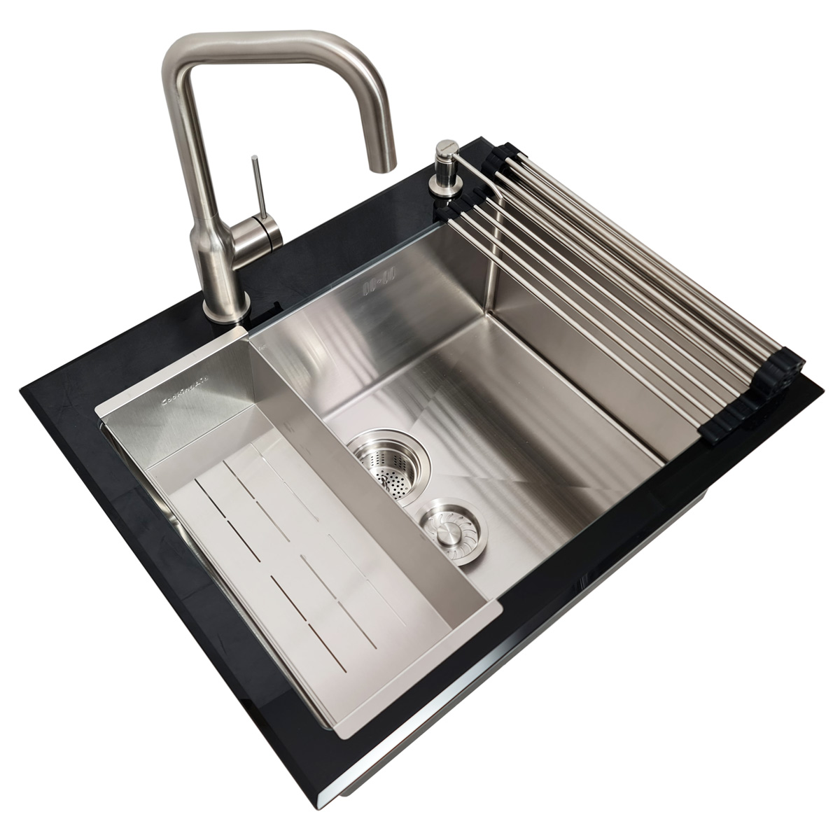 Set-chiuveta-bucatarie-inox-adanca-CookingAid-Tempered-Glass-cu-baterie-Natalie-Steel-2
