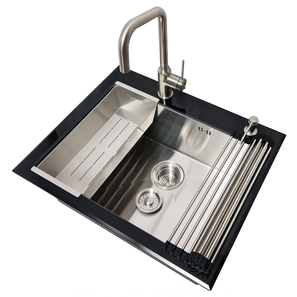 Set-chiuveta-bucatarie-inox-adanca-CookingAid-Tempered-Glass-cu-baterie-Natalie-Steel-3