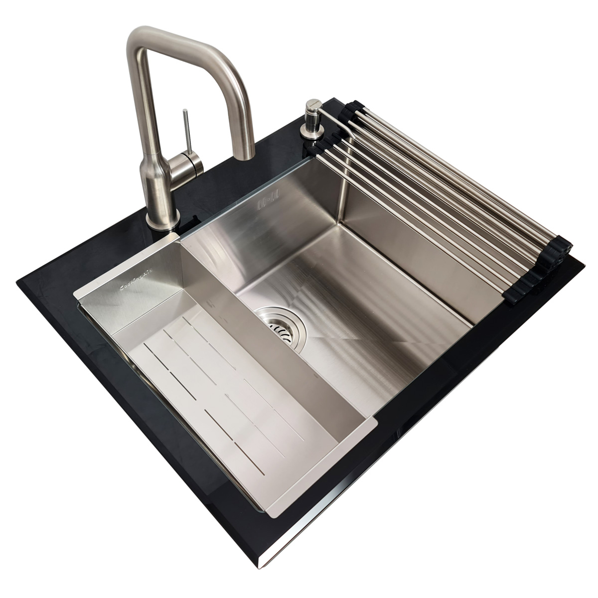 Set-chiuveta-bucatarie-inox-adanca-CookingAid-Tempered-Glass-cu-baterie-Natalie-Steel-4