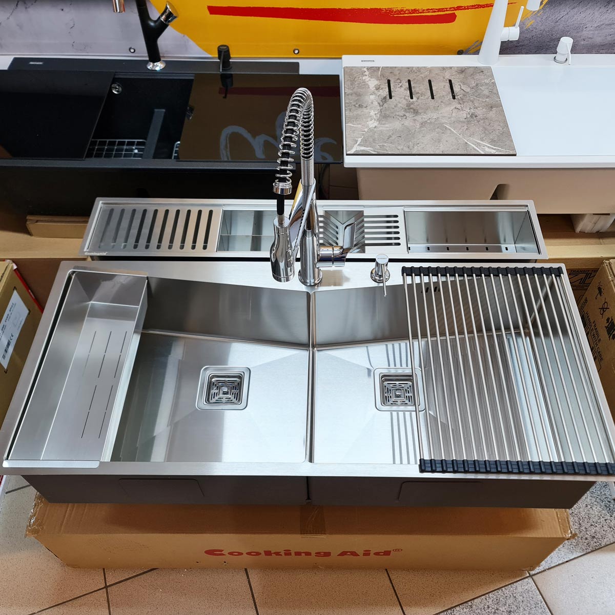 Chiuveta-ingusta-scurgere-tip-rigola-canal-jgheab-drenare-Channel-sink-108cm-cu-4-accesorii-si-baterie-Neo-Spring-chrome-4