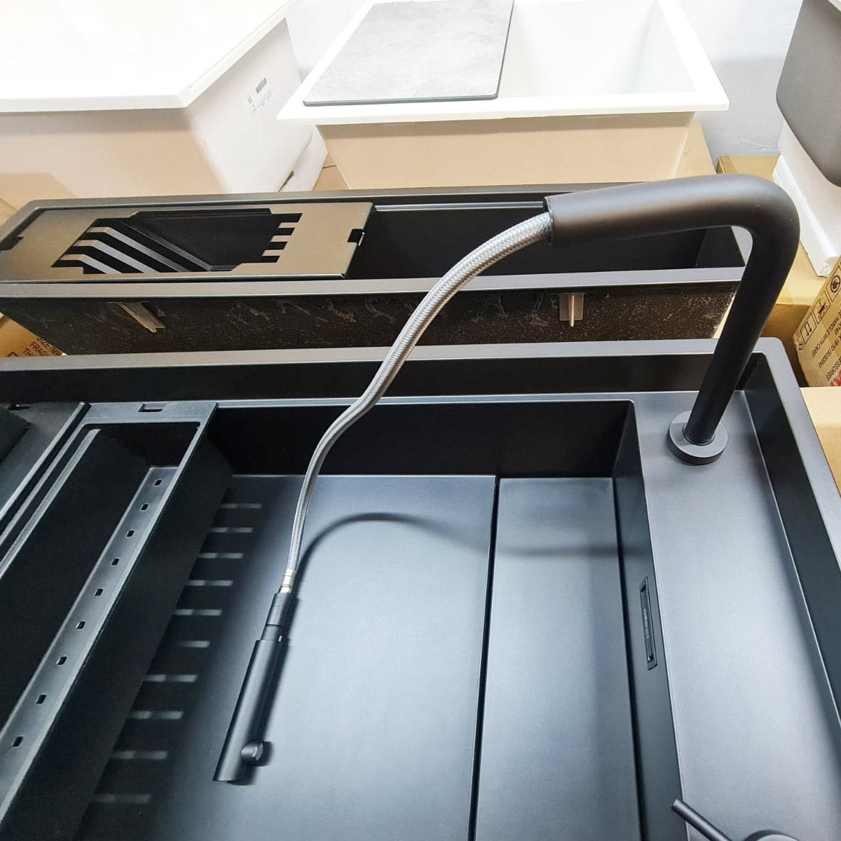 Baterie-bucatarie-telescopica-neagra-extractibila-retractabila-CookingAid-Guglielmi-SP87040-matt-black-Italy-14