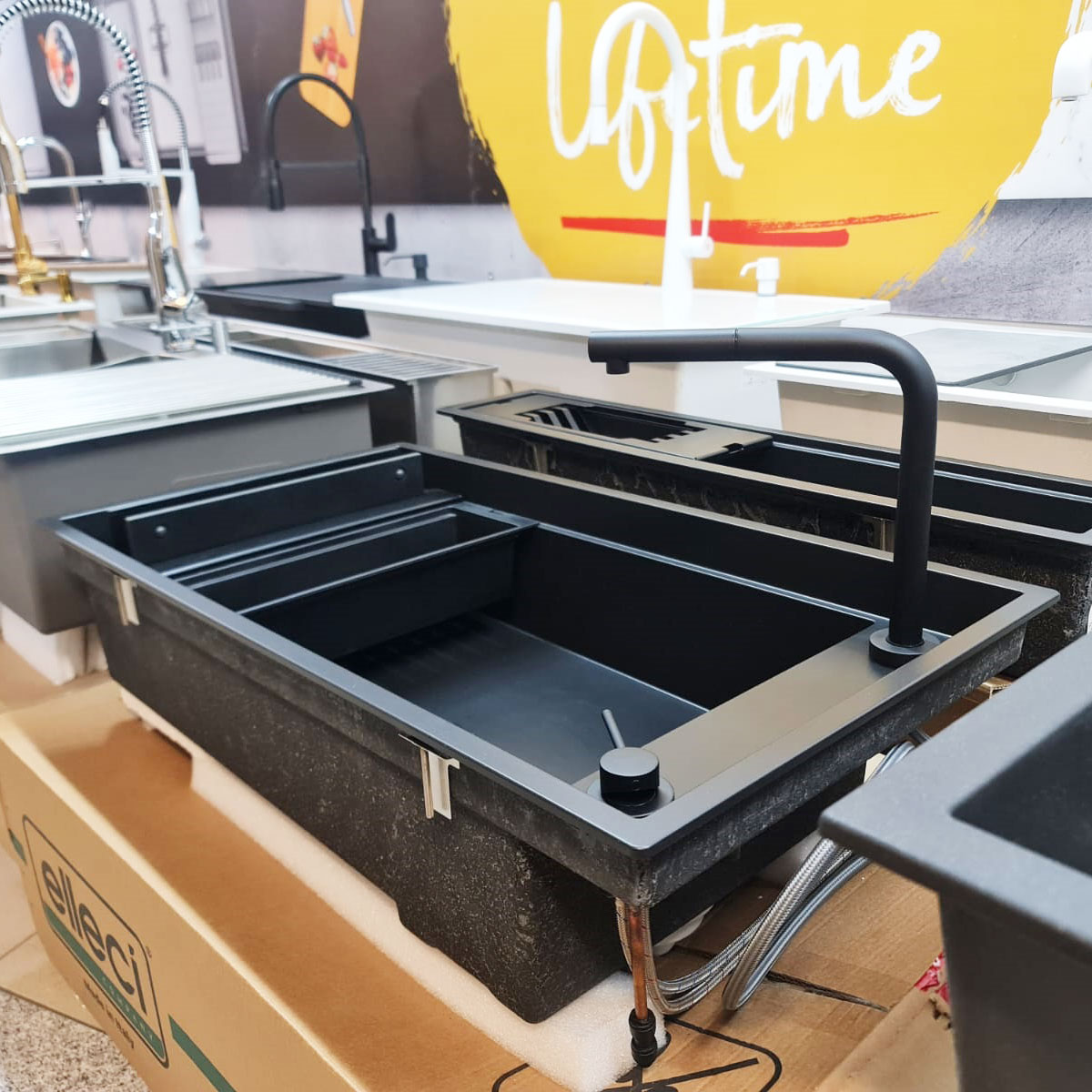Baterie-bucatarie-telescopica-neagra-extractibila-retractabila-CookingAid-Guglielmi-SP87040-matt-black-Italy-3