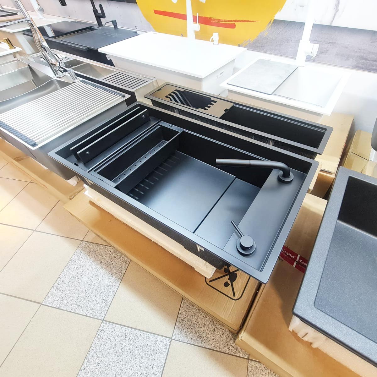 Baterie-bucatarie-telescopica-neagra-extractibila-retractabila-CookingAid-Guglielmi-SP87040-matt-black-Italy-6