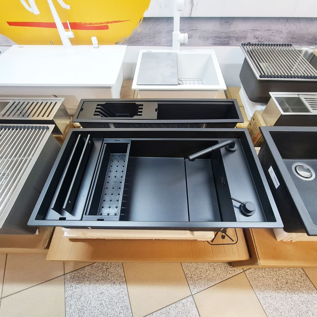 Baterie-bucatarie-telescopica-neagra-extractibila-retractabila-CookingAid-Guglielmi-SP87040-matt-black-Italy-7