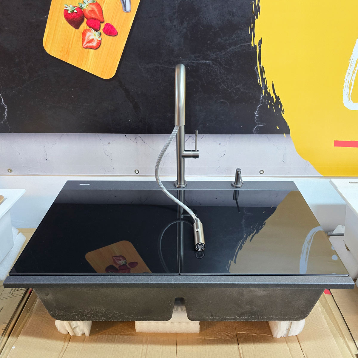 Baterie-bucatarie-gri-dark-grey-extractibila-CookingAid-Felicity-Gun-Metal-2