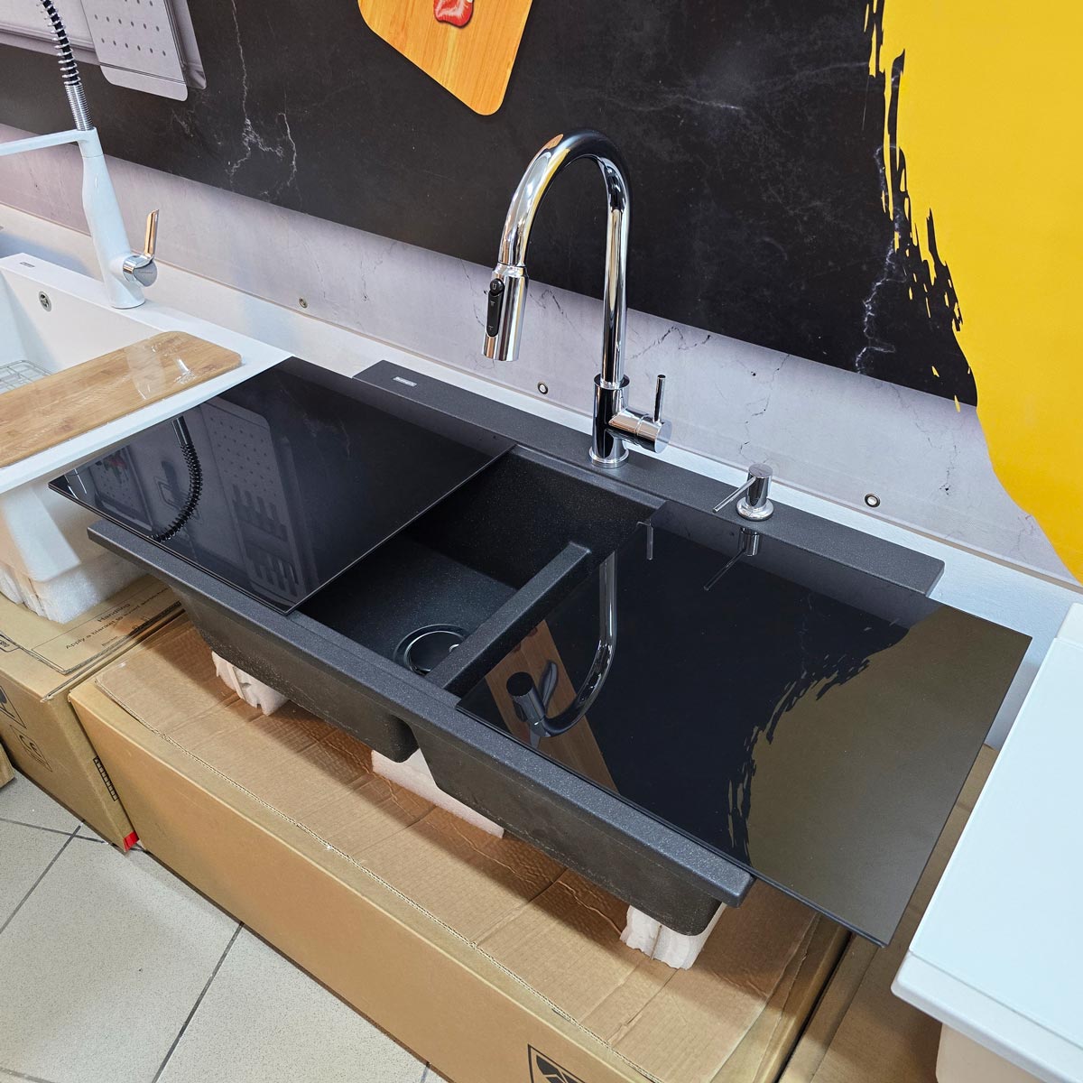 Baterie-bucatarie-neagra-cu-3-cai-filtru-apa-CookingAid-Cindy-Chromed-Cromata-10
